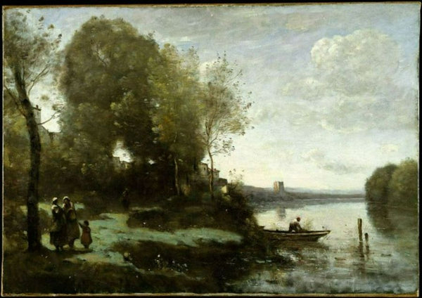 River with a Distant Tower 1865 