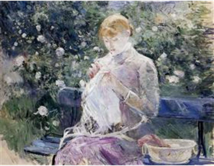 Pasie sewing in Bougival's Garden 1881