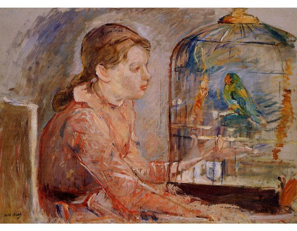 Young Girl And The Budgie
