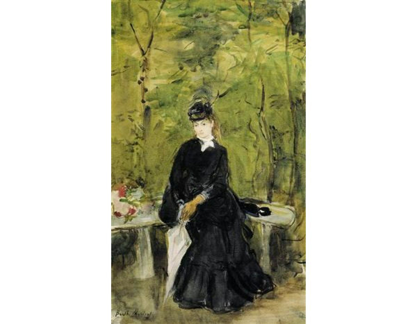 Young Lady Seated On A Bench
