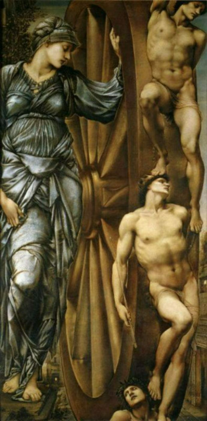 The Wheel of Fortune 1875-83 Painting by Edward Burne-Jones