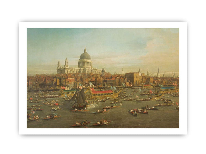 The River Thames with St. Paul's Cathedral on Lord Mayor's Day, detail of St. Paul's Cathedral, c.1747-48