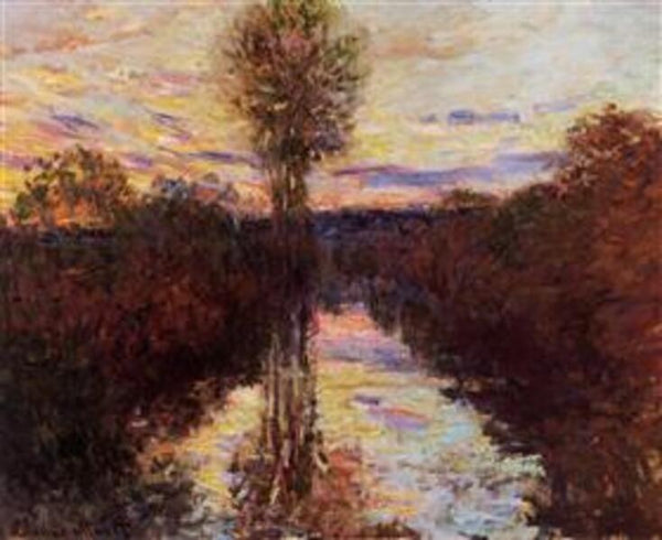The Small Arm Of The Seine At Mosseaux Evening 