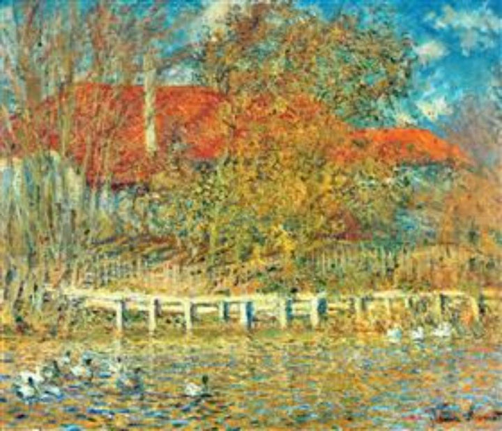 The Pond with Ducks in Autumn 