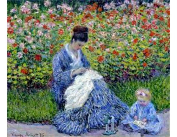 Madame Monet and Child (Camille Monet and a Child in a Garden) 