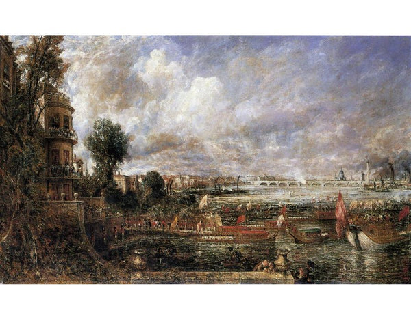 The Opening of Waterloo Bridge seen from Whitehall Stairs, June 18th 1817 Painting by John Constable