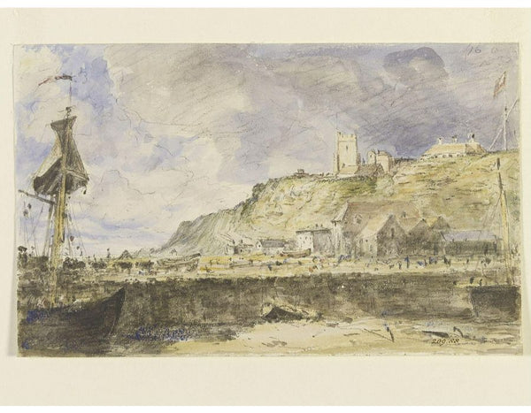 Folkestone Harbour, 1833 Painting by John Constable