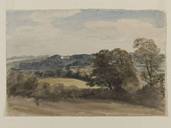 Landscape with Buildings in the distance Painting by John Constable
