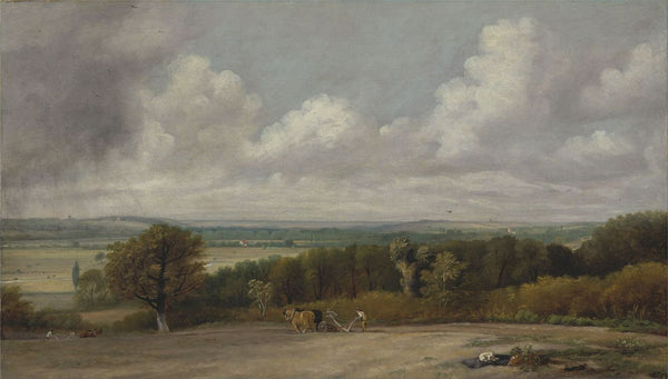 Landscape: Ploughing Scene in Suffolk, A Summerland 1824 Painting by John Constable