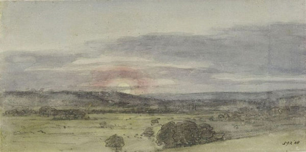 Dedham Vale from East Bergholt Sunset Painting by John Constable