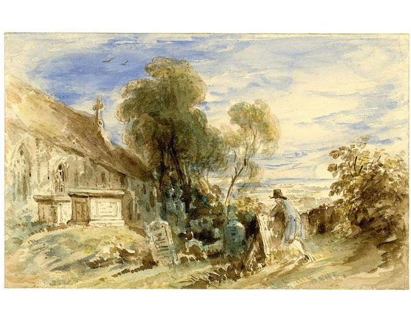 Design for Gray's Elegy Stanza V Painting by John Constable