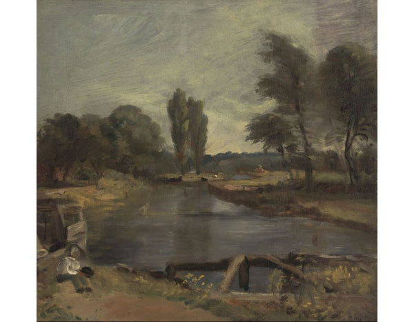 Flatford Lock, 1810-11 Painting by John Constable