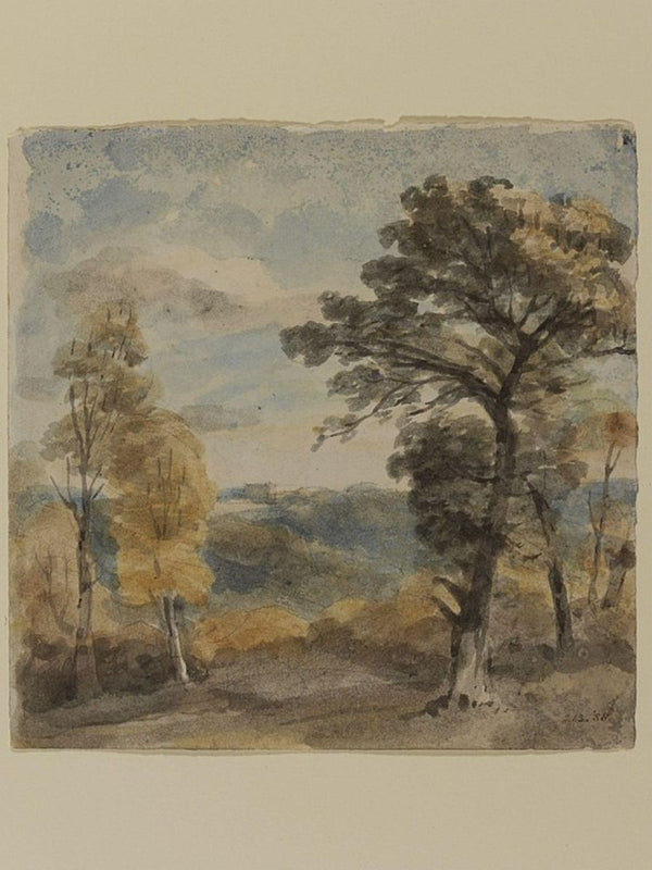 Landscape with Trees and a Distant Mansion Painting by John Constable