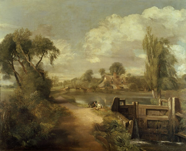 Landscape With Boys Fishing Painting by John Constable