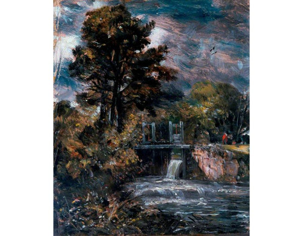A sluice, perhaps on the Stour Painting by John Constable