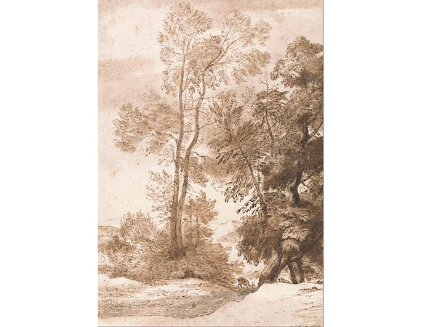 Trees and Deer, after Claude, 1825 Painting by John Constable