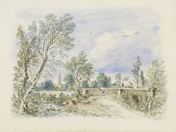 Milford Bridge Painting by John Constable