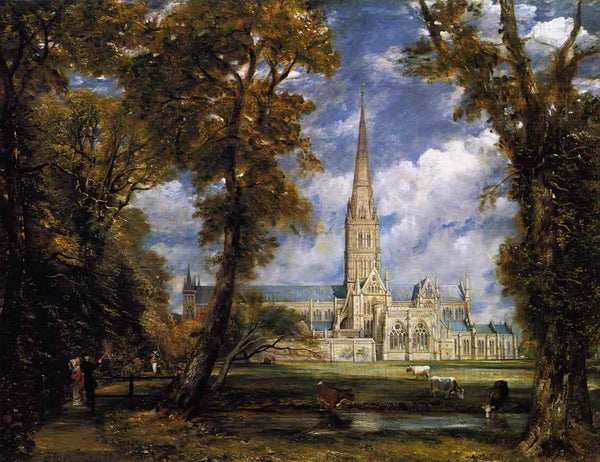 Salisbury Cathedral from the Bishop's Grounds c. 1825 Painting by John Constable
