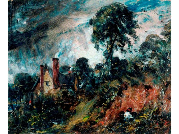 Cottage among Trees with a Sandbank, c.1830-36 Painting by John Constable