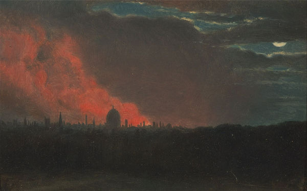 Fire in London seen from Hampstead Painting by John Constable