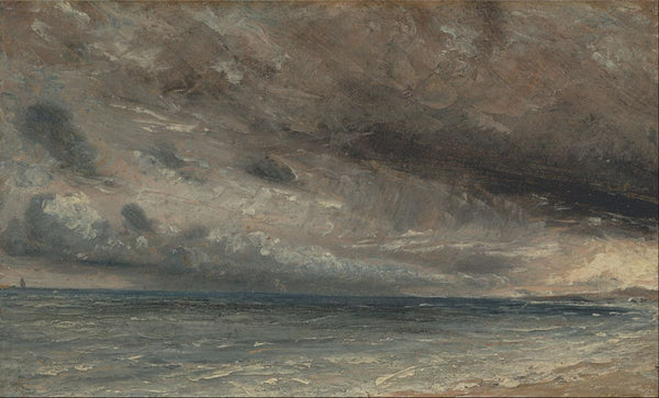 The Coast at Brighton - Stormy Evening, c.1828 Painting by John Constable