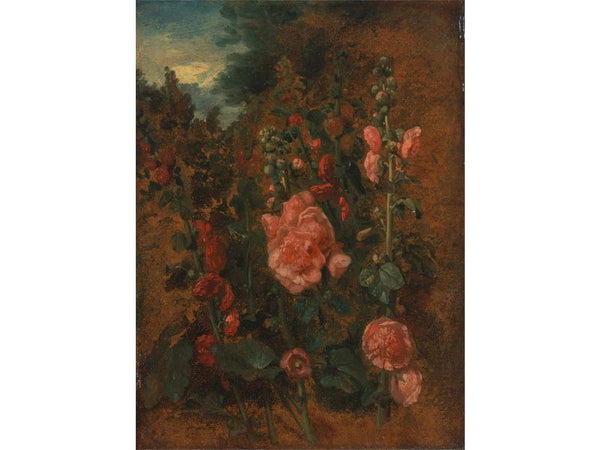 Study of Hollyhocks, c.1826 Painting by John Constable
