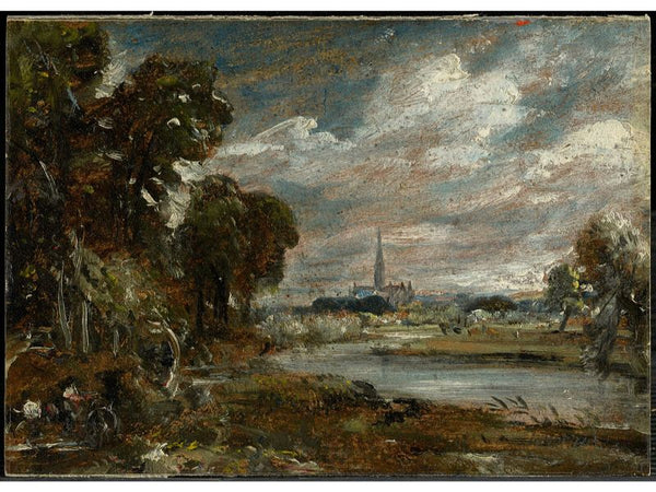 Salisbury Cathedral: from the meadows Painting by John Constable