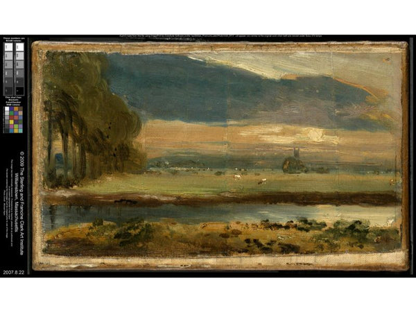 Dedham Church seen from across the River Stour with overhanging cloud, c.1810 Painting by John Constable