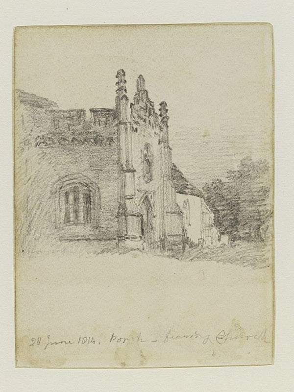 Porch of Feering Church, 28th June, 1814 Painting by John Constable