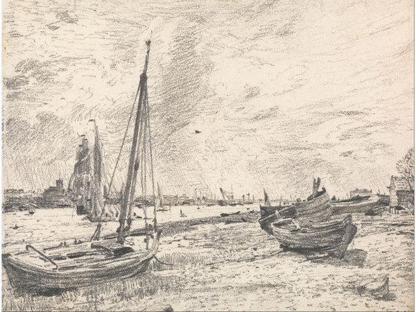 Shipping on the Thames, c.1818 Painting by John Constable