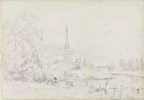Salisbury Cathedral from the North West, 1829 Painting by John Constable