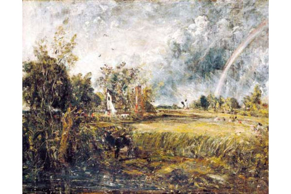 Cottage, Rainbow, Mill Painting by John Constable