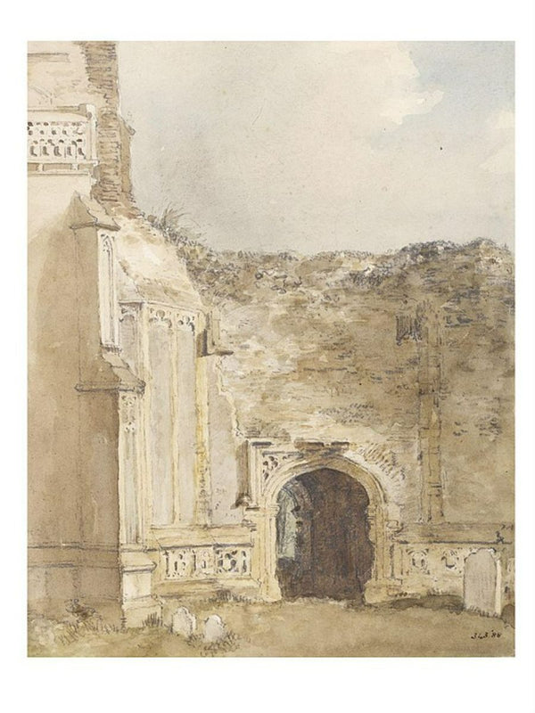 East Bergholt Church: North Archway of the Ruined Tower Painting by John Constable