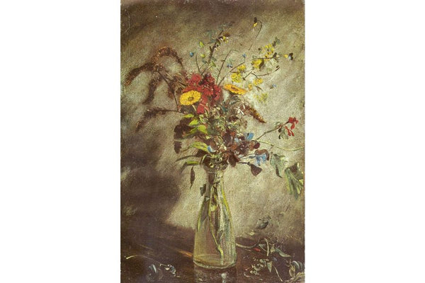 Flowers in a glass vase Painting by John Constable