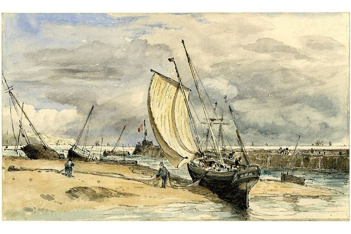 Fokstone harbour Painting by John Constable