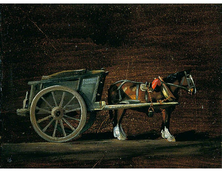A Farm Cart with two Horses in Harness A Study for the Cart in 'Stour Valley and Dedham Village, 1814' Painting by John Constable