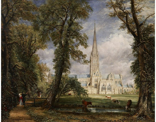 View of Salisbury Cathedral from the Bishop's Grounds c.1822 Painting by John Constable