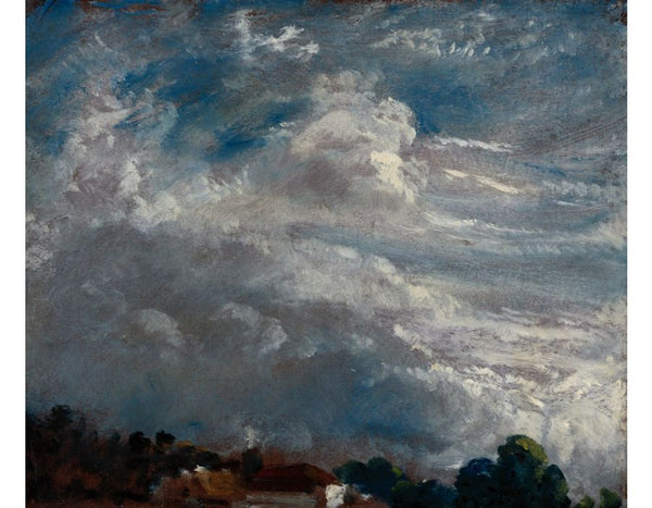 Cloud study, horizon of trees Painting by John Constable