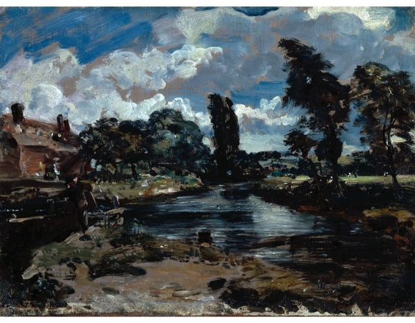 Flatford Mill from a Lock on the Stour c. 1811 Painting by John Constable
