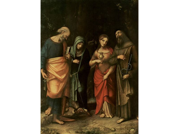 Four Saints, from left, St. Peter, St. Martha, St. Mary Magdalene, St. Leonard 