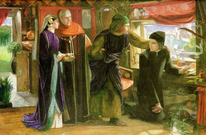 The First Anniversary of the Death of Beatrice 1853-54 Painting by Dante Gabriel Rossetti