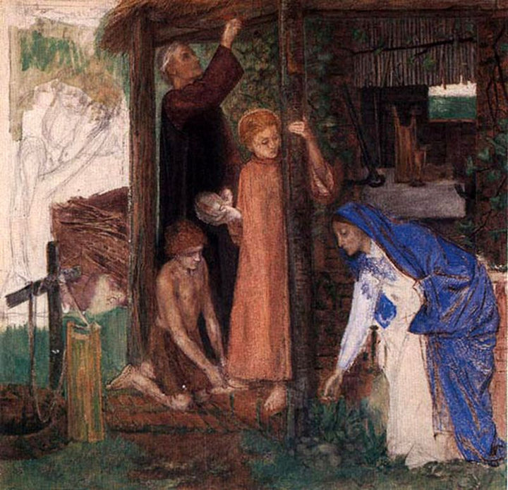 The Passover in the Holy Family: Gathering Bitter Herbs Painting by Dante Gabriel Rossetti