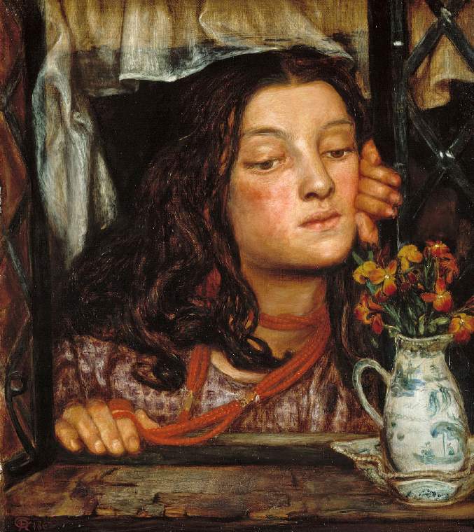 Girl At A Lattice Painting by Dante Gabriel Rossetti
