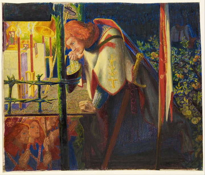 Sir Galahad at the Ruined Chapel Painting by Dante Gabriel Rossetti