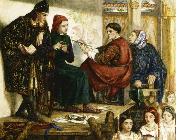 Giotto Painting the Portrait of Dante Painting by Dante Gabriel Rossetti