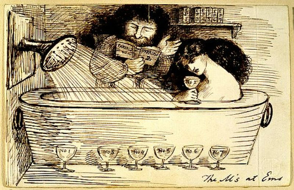 The M's at Ems Painting by Dante Gabriel Rossetti