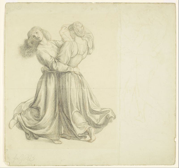 The Bower Meadow - Study Painting by Dante Gabriel Rossetti