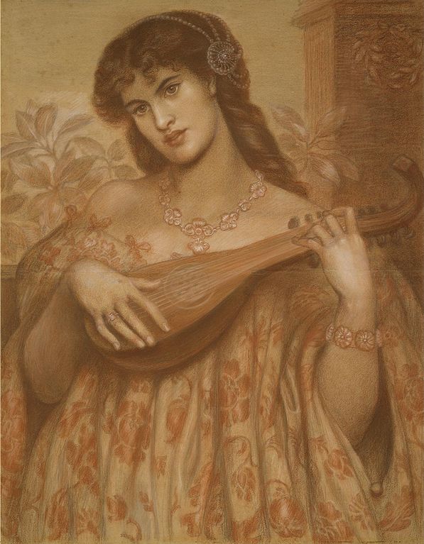 La Mandolinata Painting by Dante Gabriel Rossetti