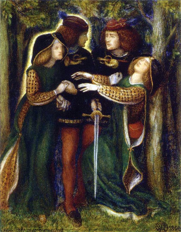 How They Met Themselves Painting by Dante Gabriel Rossetti
