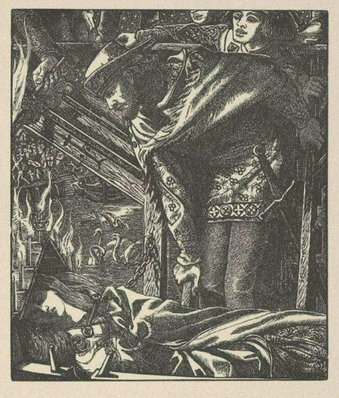The Lady of Shalott (from the Moxon Tennyson) Painting by Dante Gabriel Rossetti